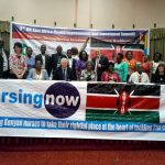 Photo with a Kenya banner